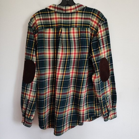 Boys SZ L (14-16) Polo Ralph Lauren Green Multi Long-Sleeve Flannel Shirt - Picture 4 of 5